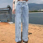 Jeans Women Loose All-match Trend Ins2022 Spring and Autumn New Hollow Design High Waist Wide Leg Pants