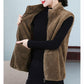 Polar Fleece Waistcoat Coral Fleece Warm Outer Wear Women’s Vest Double-sided Fleece Waistcoat Stand-up Collar Zipper Sleeveless Jacket