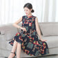 Women Cotton Silk Dress Summer Mother Sleeveless Mid-length Loose Large Home Night Skirt Beach Skirt