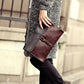 Business Briefcase Men Retro Contrast Zipper Waterproof IPad Handbag Shoulder Bags Computer Bag