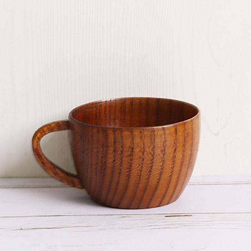Portable Wooden Tea Coffee Juice Milk Water Cup Bar Kitchen Drinking Mug