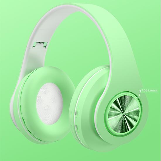Wilress Headphones Bluetooth 5.0 Gaming Headset Stereo Colorful Light Earphone for Computer with Mic