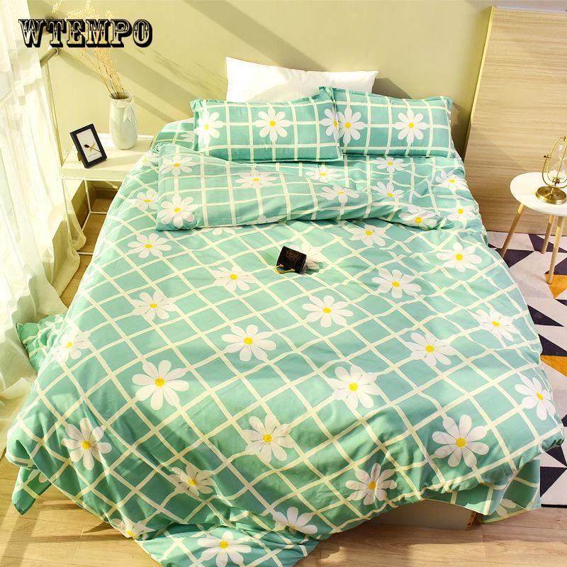 BrandNew Bedding Set Geometry Grid Simple Style Bedspread Striped Bed Sheet Pillowcases Home Decor