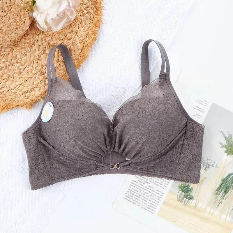 Women Gather Without Steel Ring To Receive Auxiliary Breasts Adjust Thin Section Breathable Beautiful Back Shape Invisible Back Buckle Glossy Sexy Bra