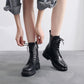 Waterproof Genuine Leather Boots Female British Style Autumn  Winter Chunky Heel Boots Plus Velvet Ankle Boots Outdoor Working Boots