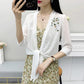 Flower Pattern Embroidery Women's Short Sun Protection Clothing Summer Chiffon Shawl Cardigan Thin