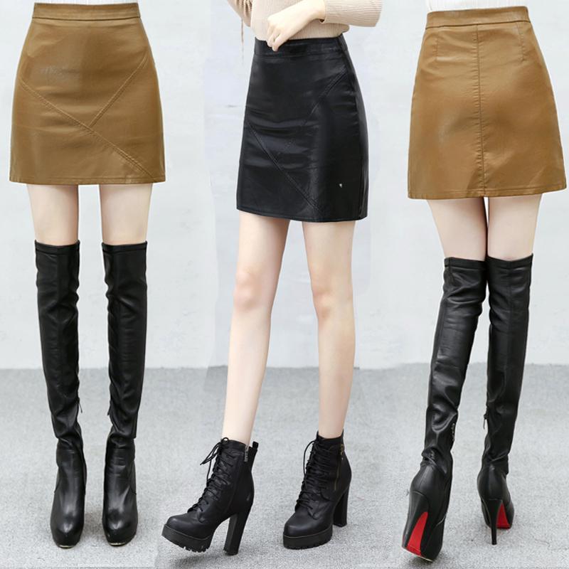 Skirt Womens Sexy Soft PU Leather High Waist Slim Pencil Bodycon Mini Skirt Lady Tight Stretch Skirt