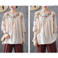 Retro Embroidered Round Neck Short Sleeve T-Shirt Women's Loose Shirt Summer Half Sleeve Cotton Top