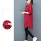 Women's Long-sleeved Striped Shirt Loose Casual Plus Size Mid-length Blouse