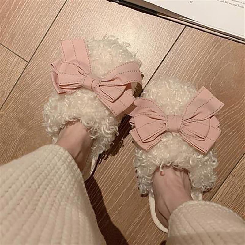 Women's Fashion Slippers Bowknot Design Slippers Lightweight Casual Flat Shoes Soft Soled Shoes