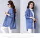 Spring and Autumn Mid-length Knitted Sweater Cardigan Solid Color All-match Top Long Sleeve Loose Women's Jacket