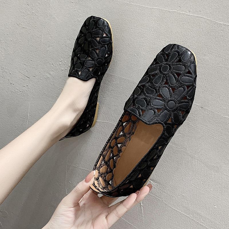 Large Size Square Toe Loafers Women Spring  Shoes Women Flat Shoes Soft Sole Comfortable Loafer Shoes