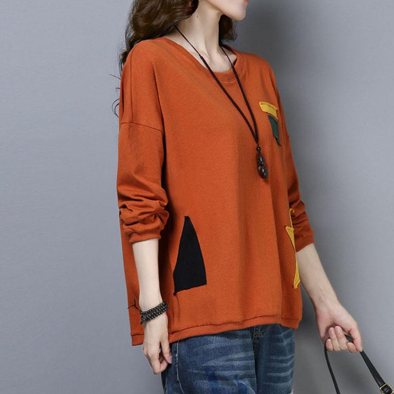 Large Size T-shirt Women Long Sleeve Shirt Casual Loose Pullover Summer