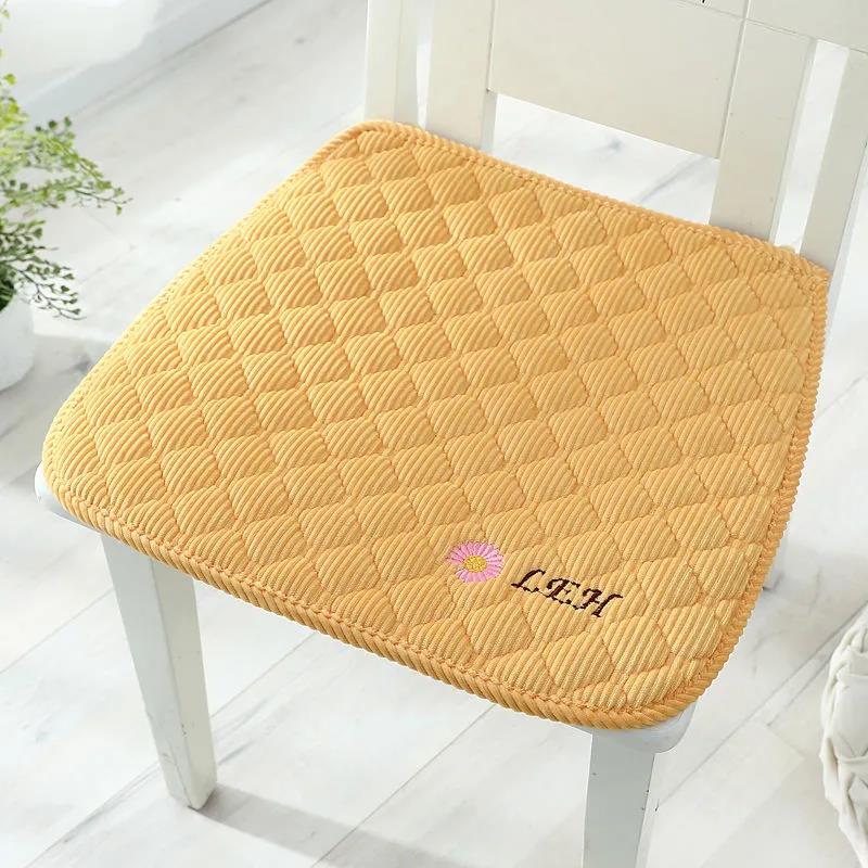 Dining Chair Cushion Four Seasons General Plush Chair Cushion Thickened Anti-slip Strap Stool Cover Cushion