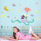 Cartoon Fly Witch Butterfly Flowers Fish Wall Stickers for Kids Rooms Kitchen Bathroom