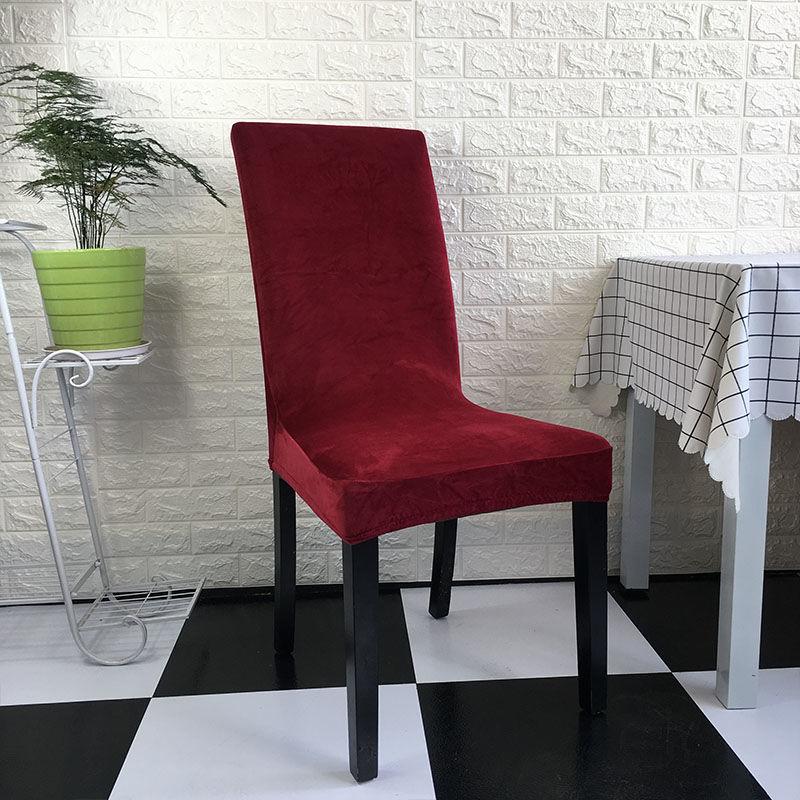 1/2/4/6pcs Solid Color Chair Cover Soft Fox Pile Fabric Chair Covers for Kitchen Dining Room Wedding Banquet Hotel