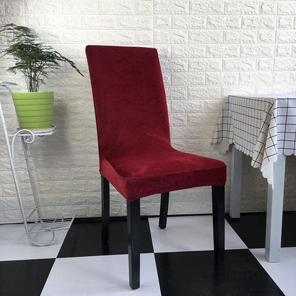 1/2/4/6pcs Solid Color Chair Cover Soft Fox Pile Fabric Chair Covers for Kitchen Dining Room Wedding Banquet Hotel