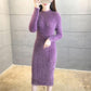 Autumn and Winter Thickened Slim-fit Knit Dress Ultra-long Style with Coat Over-the-knee Base Sweater Dress