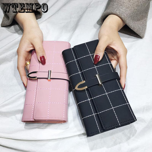 Luxury Women Wallets Matte Leather Wallet Women Coin Purse Wallet Card Holder Wristlet Money Bag