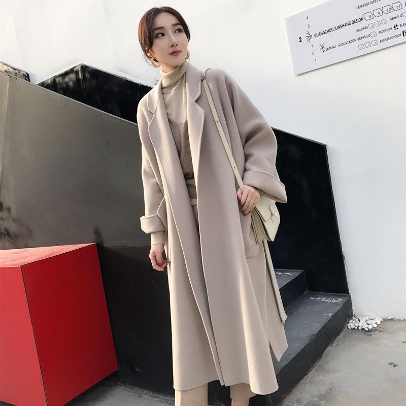 Urban Fashion Solid Women Casual Woolen Coat Female Long Windbreaker Jackets Korean Wool Coat Lady Overcoats