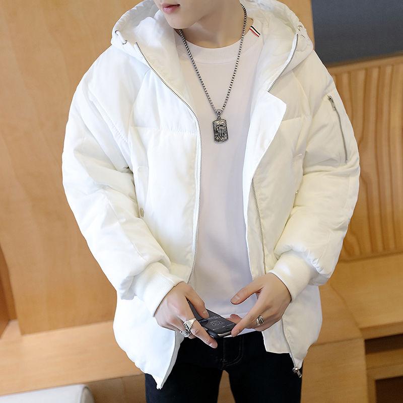 Thick Hooded Jacket Winter Men's Warm Down Down Padded Jacket Youth Loose Couple Cotton Jacket