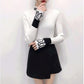 Autumn and Winter Slim Knit Bottoming Shirt Casual Flared Sleeve Sweater Simple Sexy Female Top