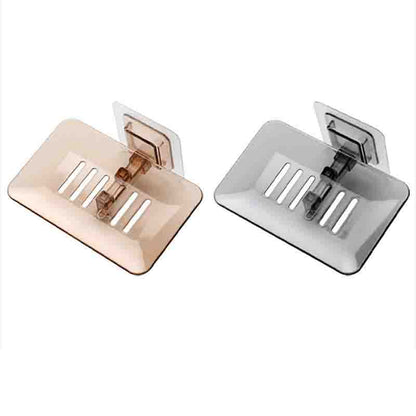 2pc Bathroom Soap Box Wall Mounted Shower Dish Storage Plate Tray Holder Soap Holder Rack Accessories
