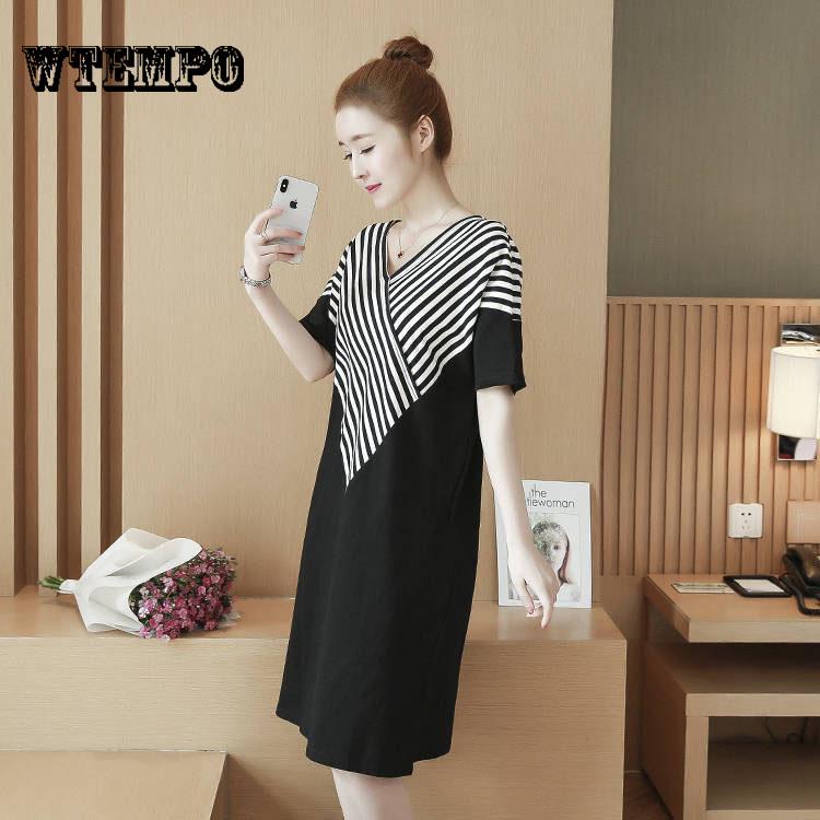 Plus Size Letters Printed Mid-Calf Dress Vestidos Casual Irregular Loose Dress Women Autumn Dresses