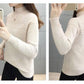 Fall/Winter Women Plus Velvet High-necked Sweater Short Thickened Warm Pullover Sweater Large Size Knit Jumper Bottoming Shirt