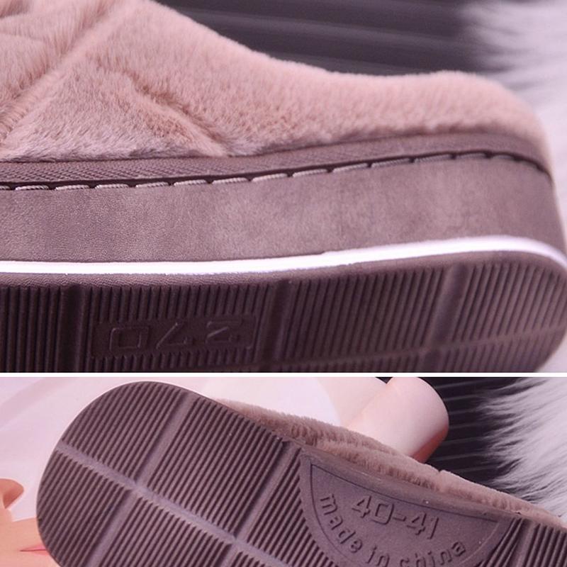 Winter Warm Cotton Slippers Couple Thick Non-slip Slippers