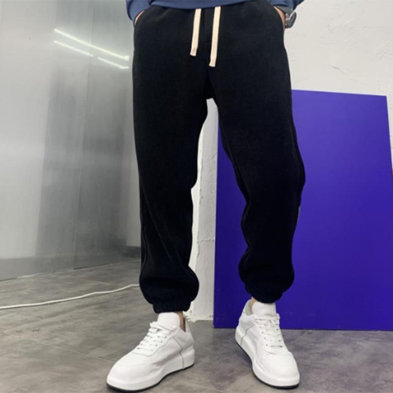 Men's Corduroy Casual Pants Men's Trend Loose Labeling Student All-match Sports Long Pants