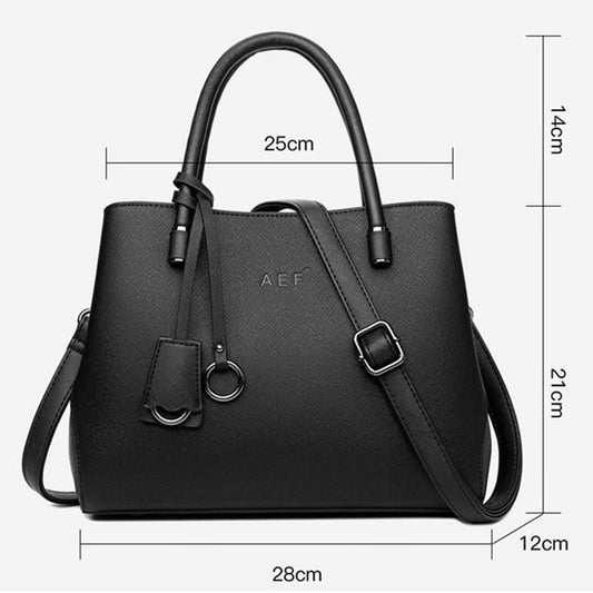 Real Cowhide Handbags Women's Trend Middle-aged Large-capacity Messenger All-match Niche Package