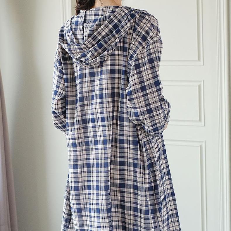 Spring Summer Hooded Long Sun Protection Coat Women's Large Size Loose Versatile Casual Shirt Striped Cardigan Jacket
