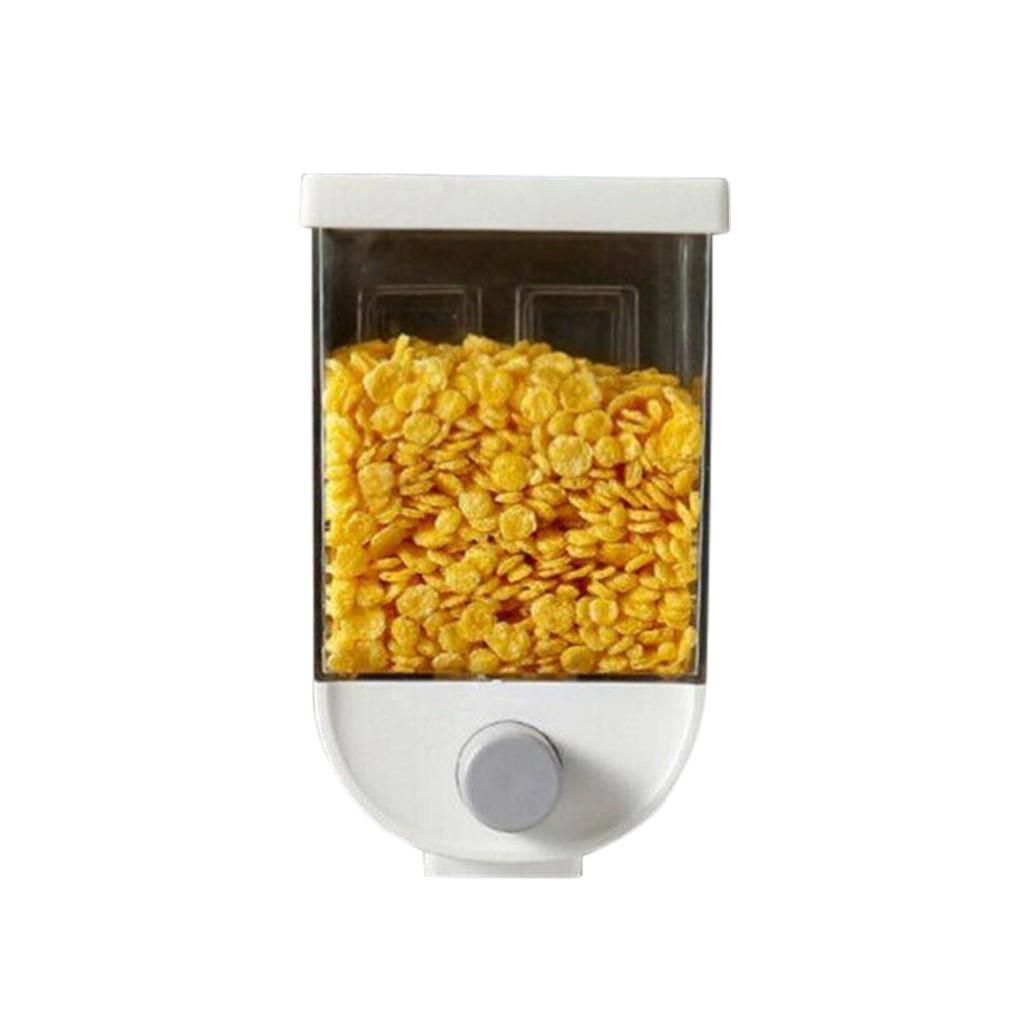 Ele-Oatmeal Wall Mounted Easy Press- Kitchen Food Storage Container Cereal Dispenser