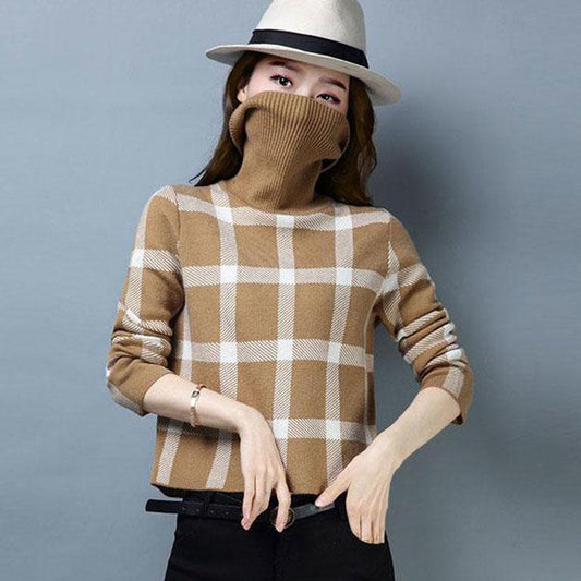Autumn Winter Thick Sweater Women Knitted  Pullover Sweater Long Sleeve Turtleneck  Jumper Soft Warm Pull Femme
