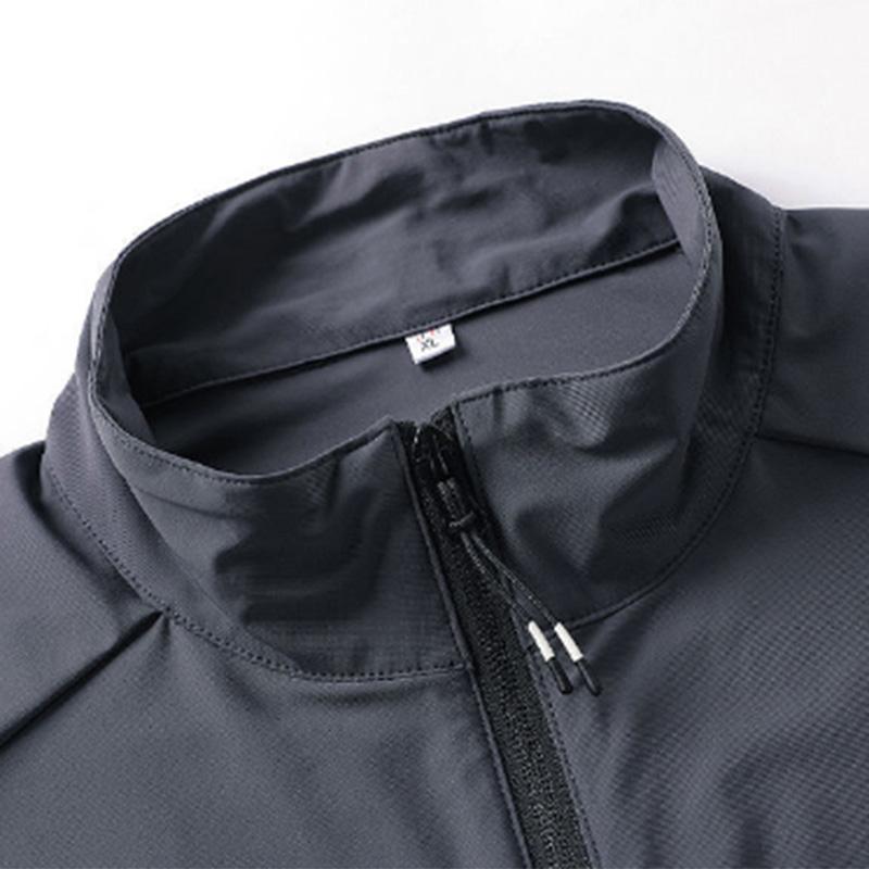 Ultra-thin Summer Jacket Men's Stand-up Collar Quick-drying Sunscreen Sports Single Jacket Summer Soft Ice Silk Men's Jacket Tide