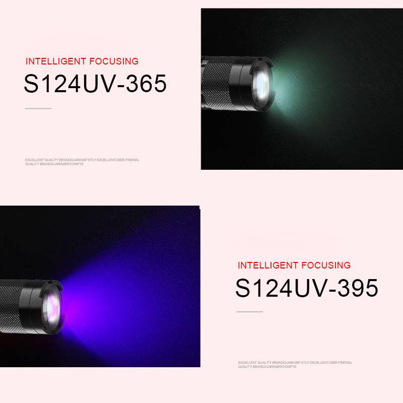 Fluorescent Agent Detection 365nm Ultraviolet Rays Cosmetics Anti-counterfeiting Pen Purple Flashlight Detection Fluorescent Agent Without Lighting