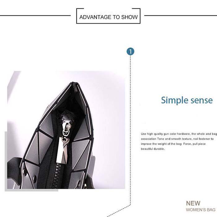 Women's Geometric Deformation Tote Bag Irregular Folding Shoulder Bag  Laser Luminous Bucket Bag