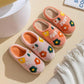 Autumn and Winter Pure Cotton Slippers  Flower Pattern  Indoor Non-slip Soft-soled Shoes Warm Simple Plush Cotton Shoes