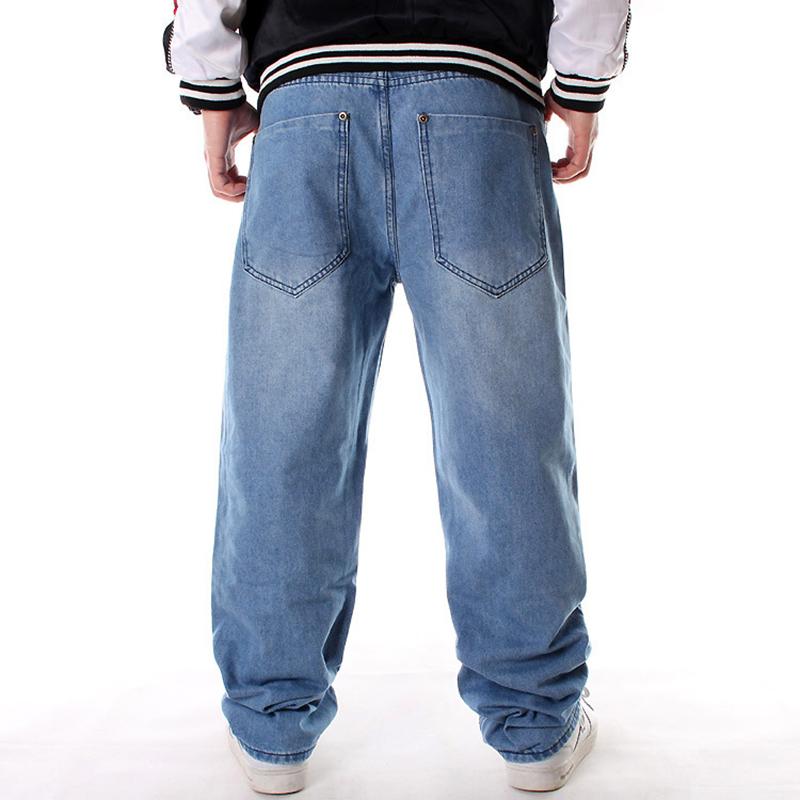 Plus Size Jeans Blue Loose Casual Denim Pants Streetwear Skateboard Baggy Jean Trousers Straight Hip Hop Men Denim Pants