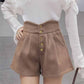 Woolen Shorts Women's Autumn and Winter Models High Waist A-line Wide-leg Loose Korean Casual Bottoming Boots Pants Outer Wear
