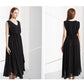 Fashion Summer Chiffon Dress Sleeveless V-neck Irregular Pleated Ruffled Dress Long Party Dress