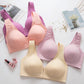 Women Simple Natural Style Comfortable and Breathable Without Steel Ring Gather Side Breasts Sexy Fashion Light Front Button Vest Bra