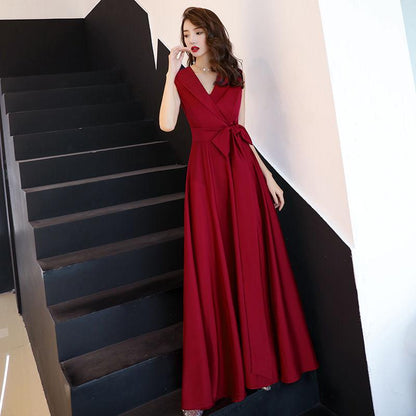 Evening Dress Female Banquet Noble Elegant Slim Long Fashion Ladies Dinner Host Dress