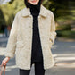 Fashion Ladies Lapel Lamb Velvet Jacket Winter Long Large Size Button Jacket Thick Warm Long-sleeved Cardigan Jacket