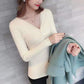 Deep V-neck Cross Short Lazy Wind Pullover Sweater Women Jumper Knitting Slim Short Top