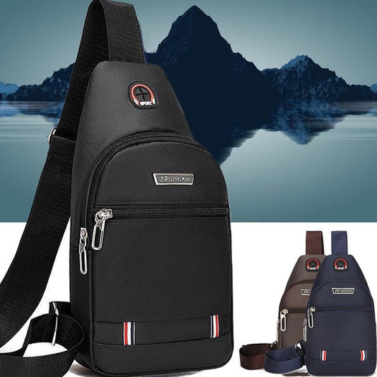 Men's Chest Bag Simple Storage Bag Travel Small Backpack Black Messenger Bag Mini Coffee Bag Shoulder Bag Shoulder Bag Handbag