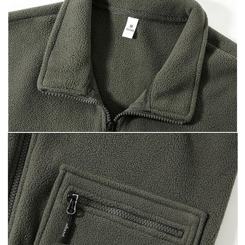 Fall/Winter Fleece Jacket Men's Polar Fleece Cardigan Double-sided Fleece Jacket Oversized Warm Jacket