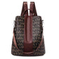 Leather Texture Backpack Female Student Schoolbag Trend Soft Leather Lady Large-capacity Travel Bag