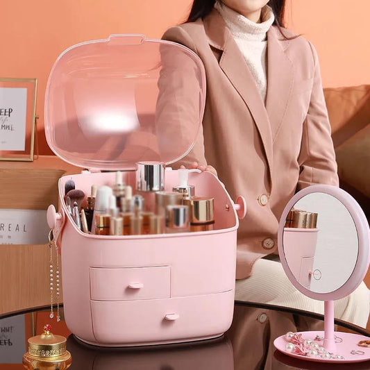 Fashion New Makeup Organizer Waterproof and Dustproof Bathroom Cosmetic Storage Box Desktop Beauty Storage Drawe
